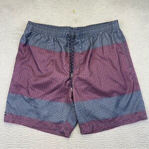 Micros‎ Swim Trunks Mens XL Blue Red Geometric Mesh Lined Beach Summer Surf NEW